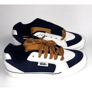 Vans Chukka Push Shoes Size Blue Tan White Men's 7.5 Women's 9 New